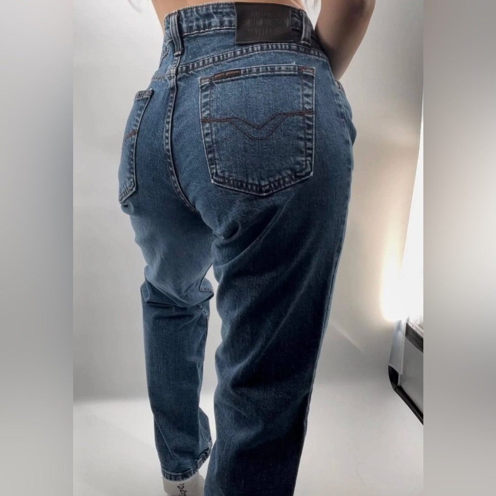 Vintage Harley Davidson High Rise Straight Leg Boot Cut Jeans Size 8 P - Picture 2 of 11